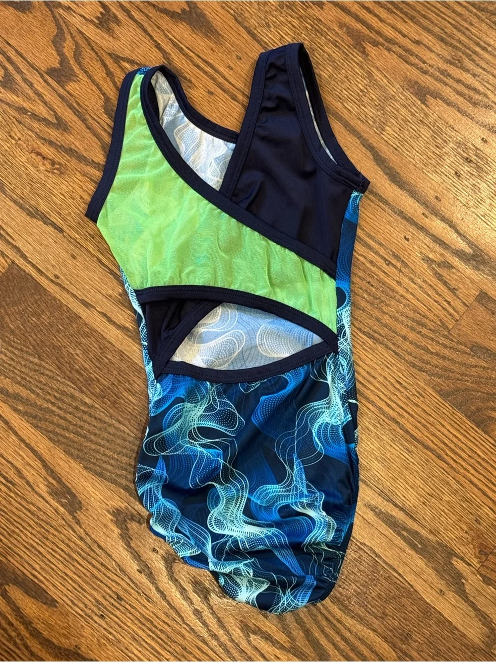 Snowflake Designs Twist and Shout Gymnastics Leotard - Green/Blue